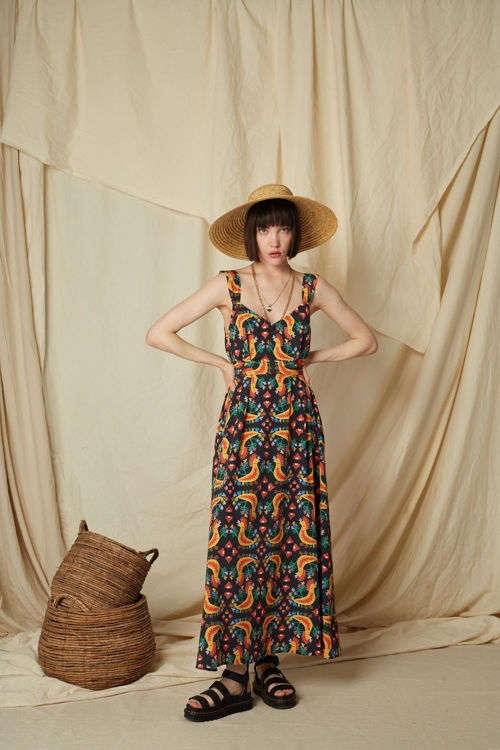 Εικόνα για Skyros Maxi Dress (Tsalapetinos Black Print)