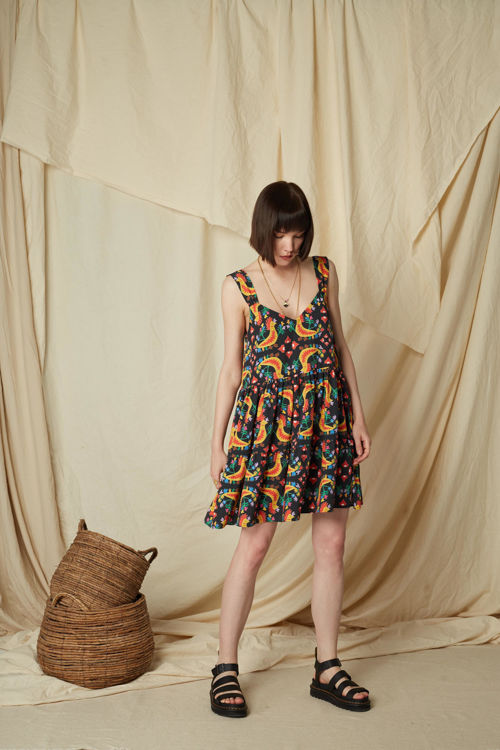 Εικόνα για Skyrianaki Mini Dress (Tsalapetinos Black Print)