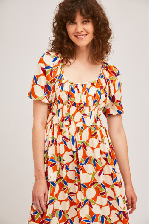 Εικόνα για Φόρεμα Compania Fantastica print "orange floral"