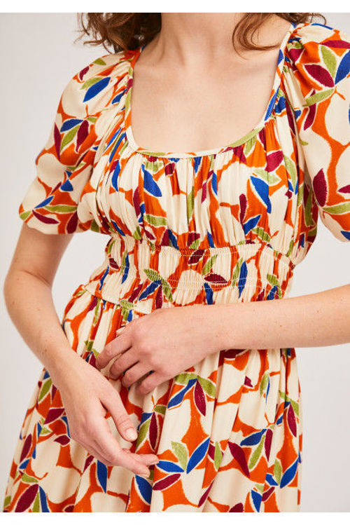 Εικόνα για Φόρεμα Compania Fantastica print "orange floral"
