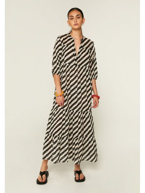 Εικόνα για Φόρεμα Μακρύ Compania Fantastica print  "ασπρόμαυρο zigzag"