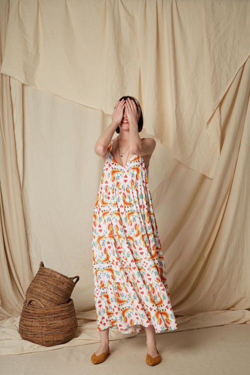 Εικόνα για Skyropoula Maxi Dress (Tsalapetinos White Print)