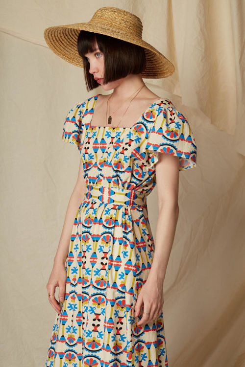 Εικόνα για Agnos Maxi Dress (Column Beige Print)